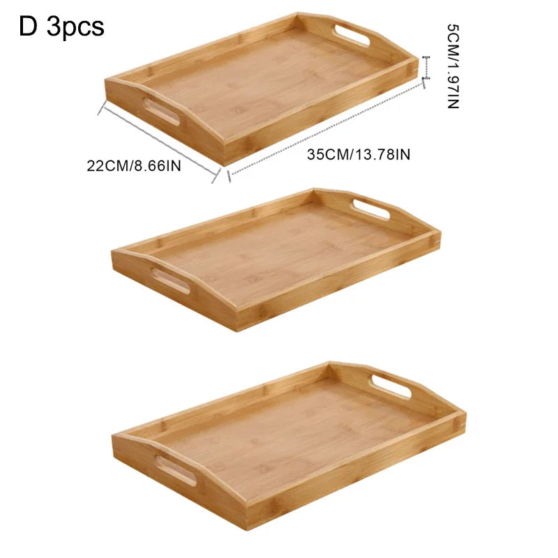 Natural Bamboo Wooden Serving Tray