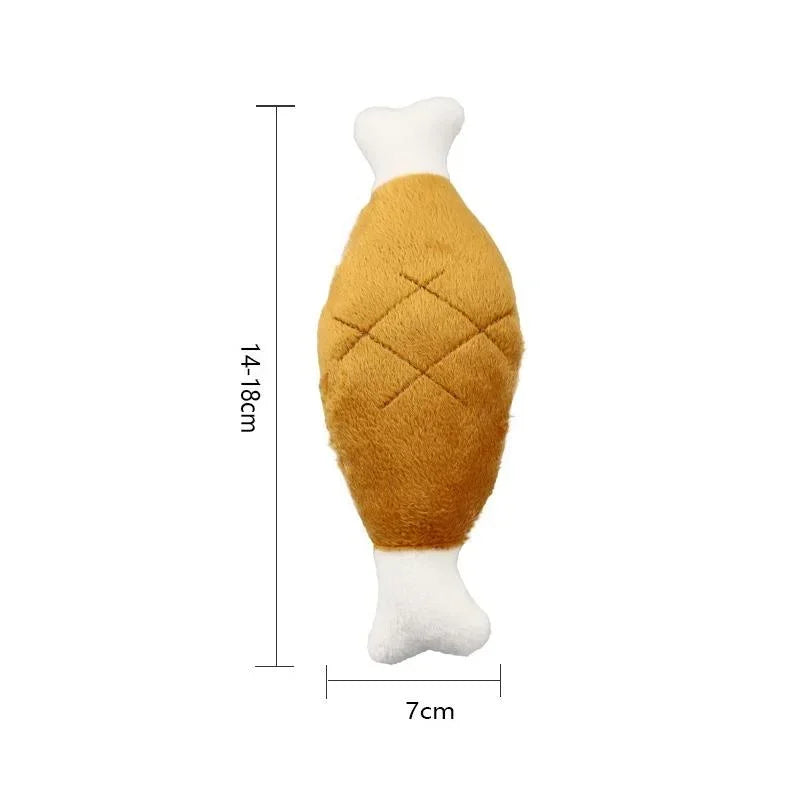 Plush Chicken Leg Dog Toys – Squeaky, Soft, and Fun!