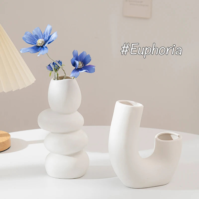Minimalist Ceramic Vase – Frosted Nordic Style for Home Decor