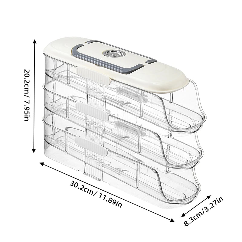 Stackable Egg Storage Box – Clear Plastic Refrigerator Organizer, Single/Double Row