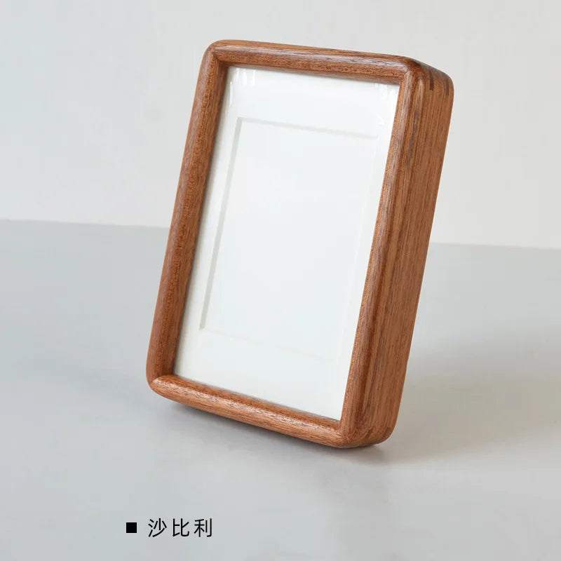 Modern Rectangular Wooden Photo Frame with Mat