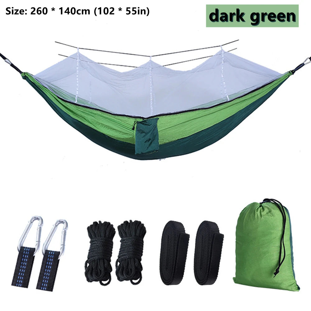Double Hammock with Mosquito Net – Lightweight Outdoor Camping Swing