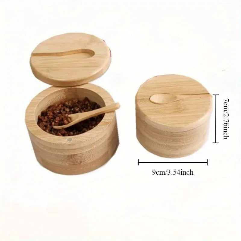 Magnetic Seasoning Box with Spoon – Compact &amp; Modern Spice Storage