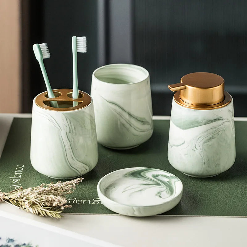 Ceramic Bathroom Accessories Set – 4-Piece