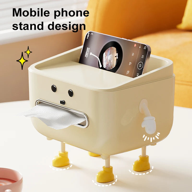 Multi-Function Desktop Organizer Box with Tissue Holder