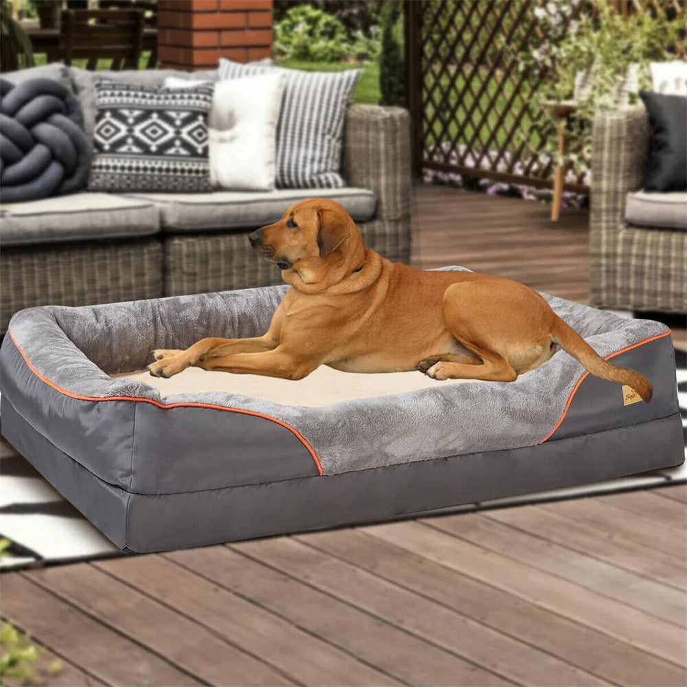 Orthopedic Memory Foam Dog Bed – Washable, Waterproof, Heavy Duty (L to 3XL Sizes)