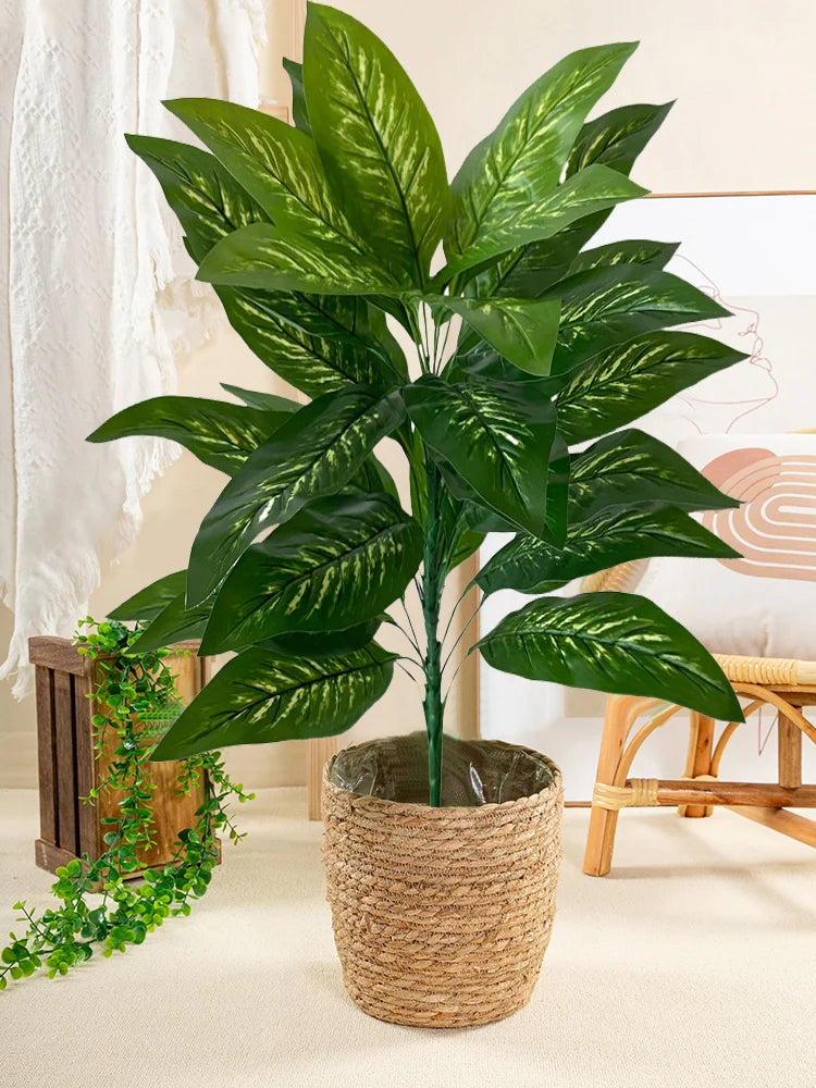 Large Artificial Tropical Plant Branch – 27”–33” Decorative Greenery Stem
