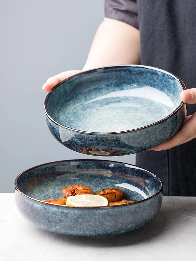 7.3-Inch Retro Porcelain Bowl – Handcrafted Glazed Design