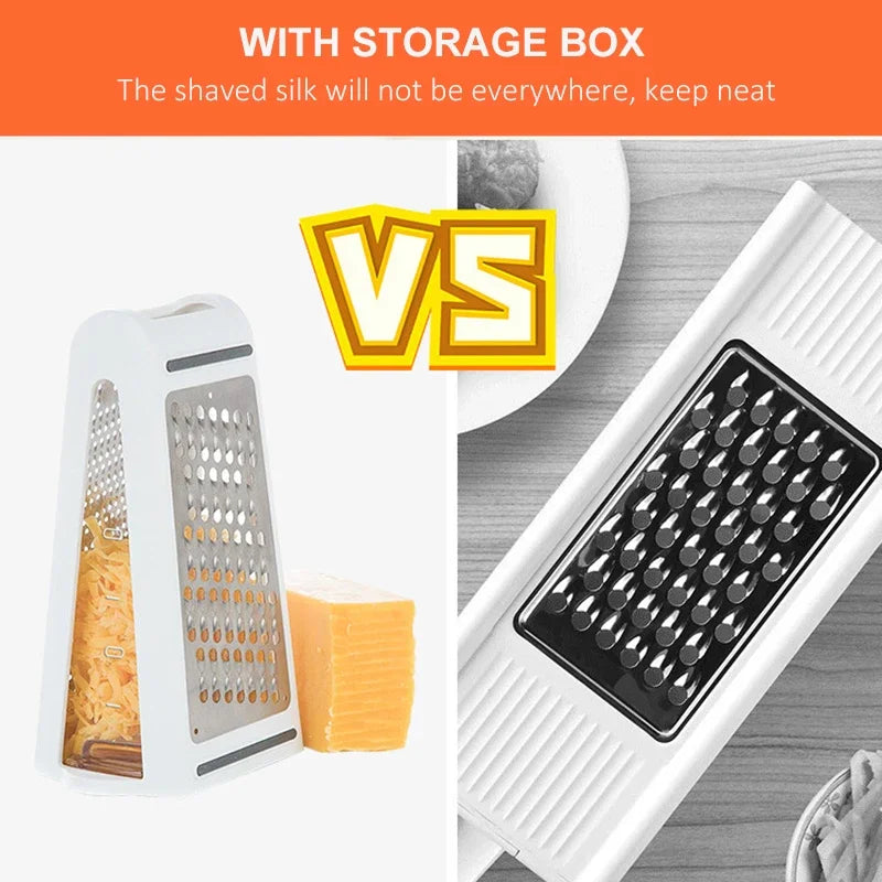 Multi-Purpose Stainless Steel Grater with Container