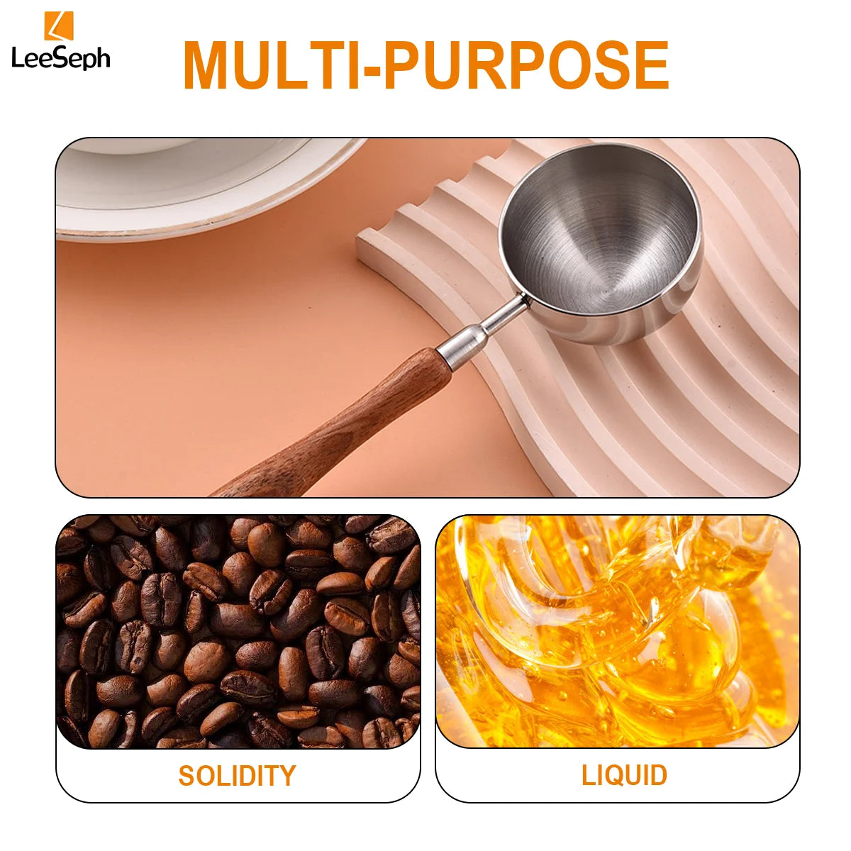 Stainless Steel Coffee Measuring Spoon with Rosewood Handle