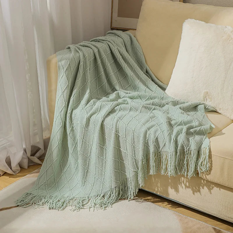Cozy Knit Throw Blanket – Soft, Lightweight &amp; Travel-Friendly