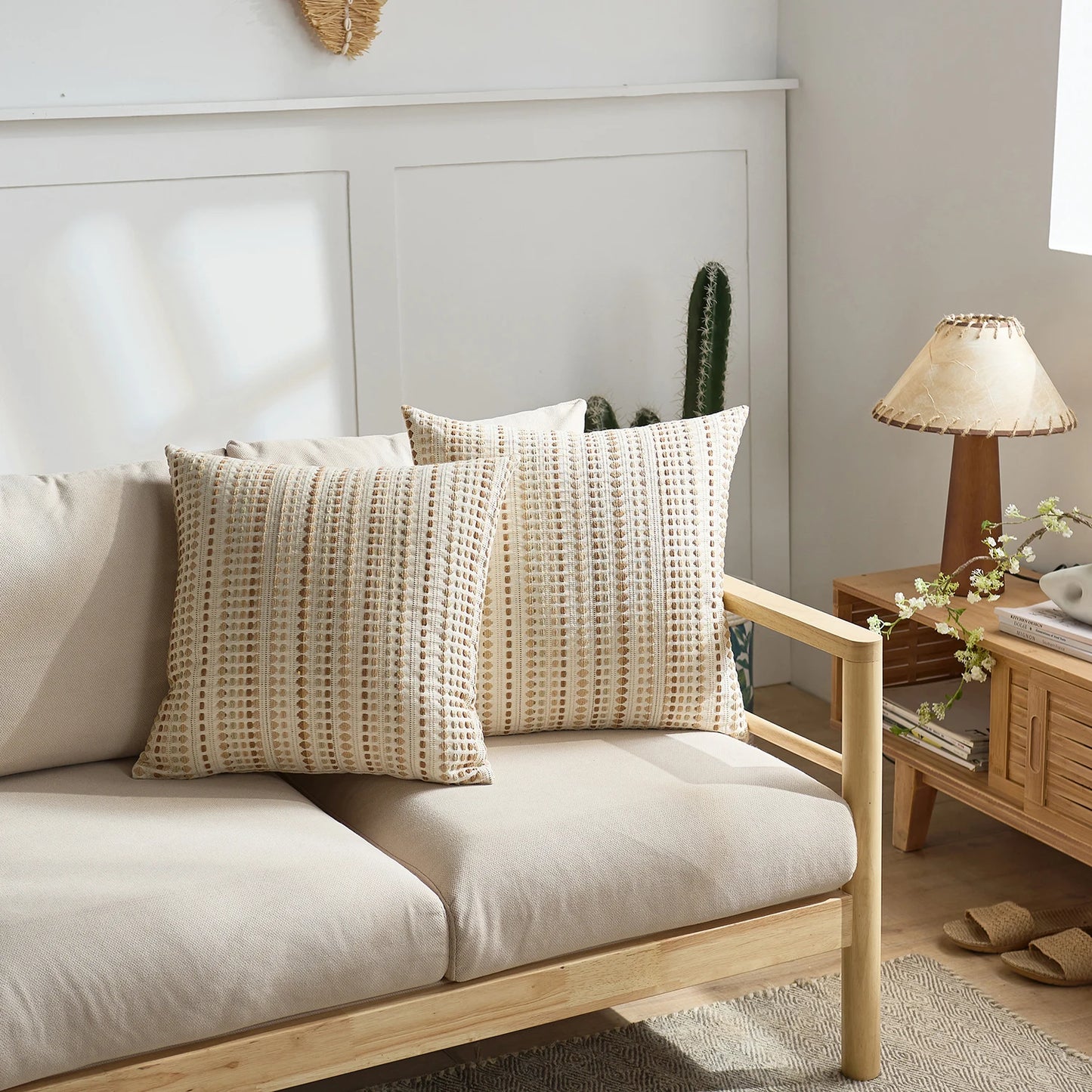 Geometric Cotton Seat &amp; Back Cushion