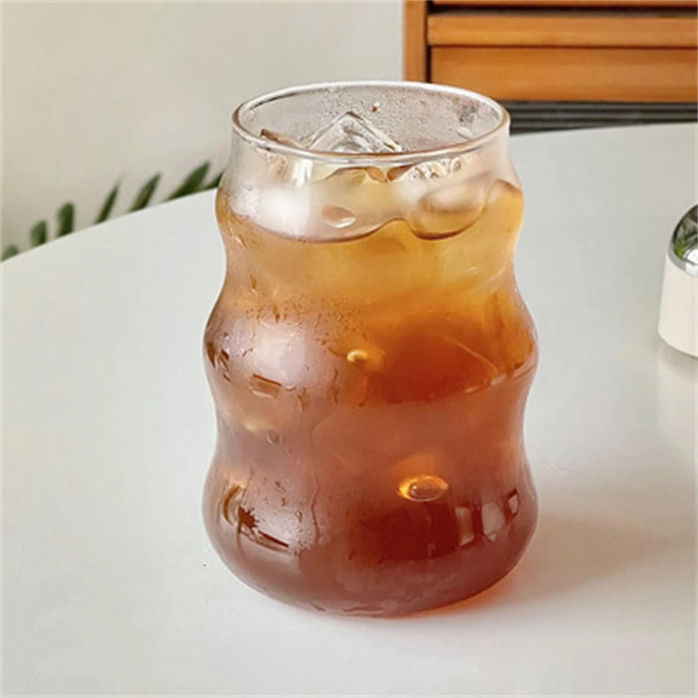 18 oz Heat-Resistant Glass Tumbler – Striped Design
