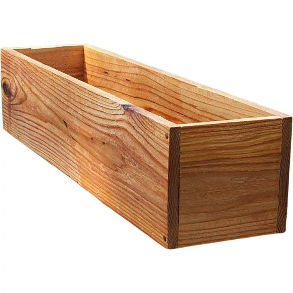 Rustic Wooden Planter Box – 11.8 in, Rectangular Cedar Design