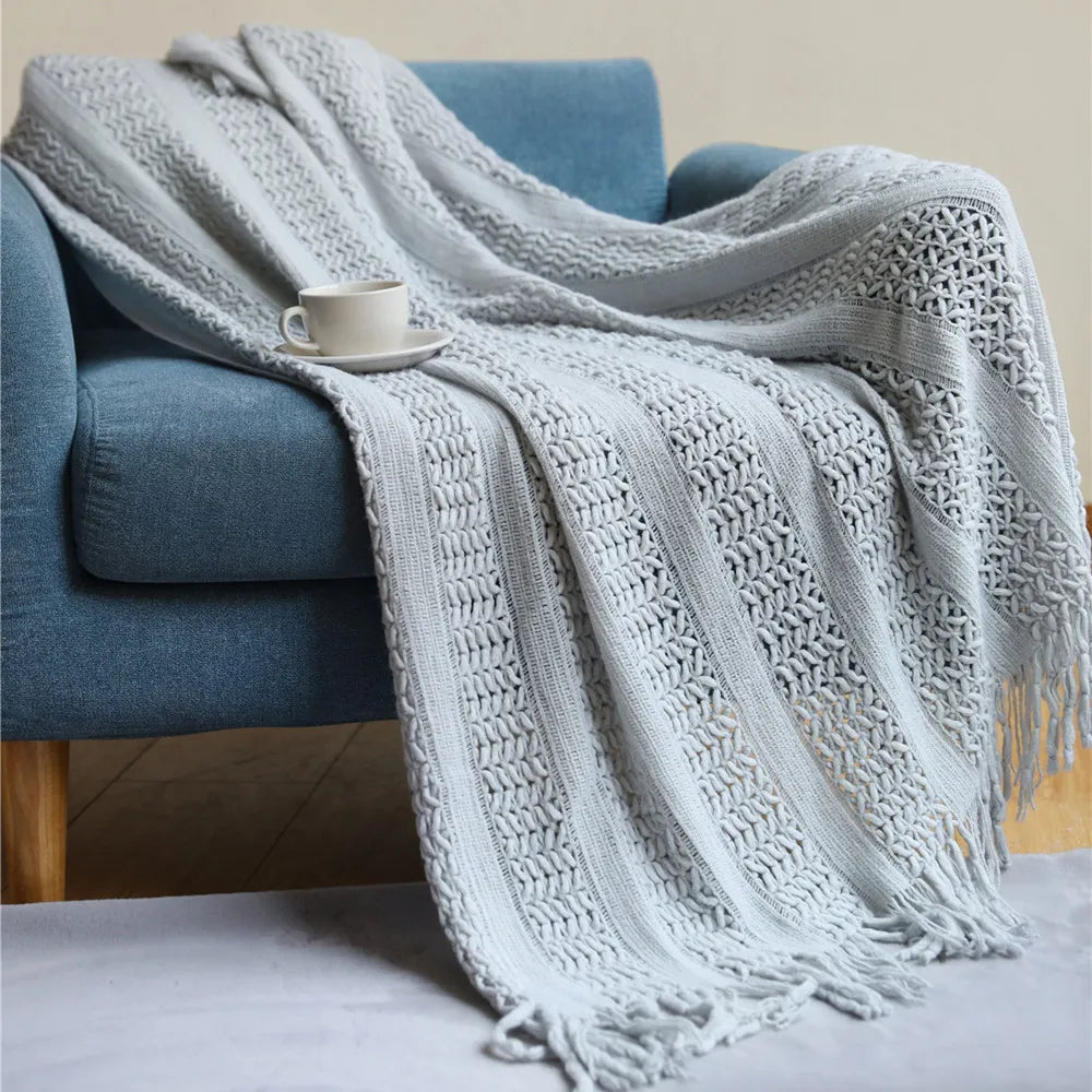 Soft Acrylic Knit Throw Blanket