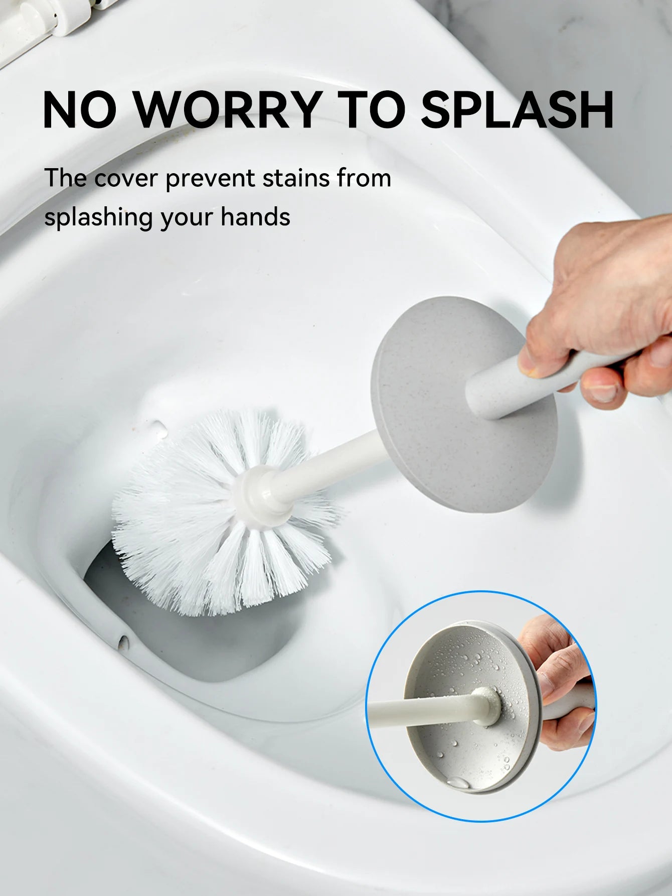 Long Handle Toilet Brush with Standing Base