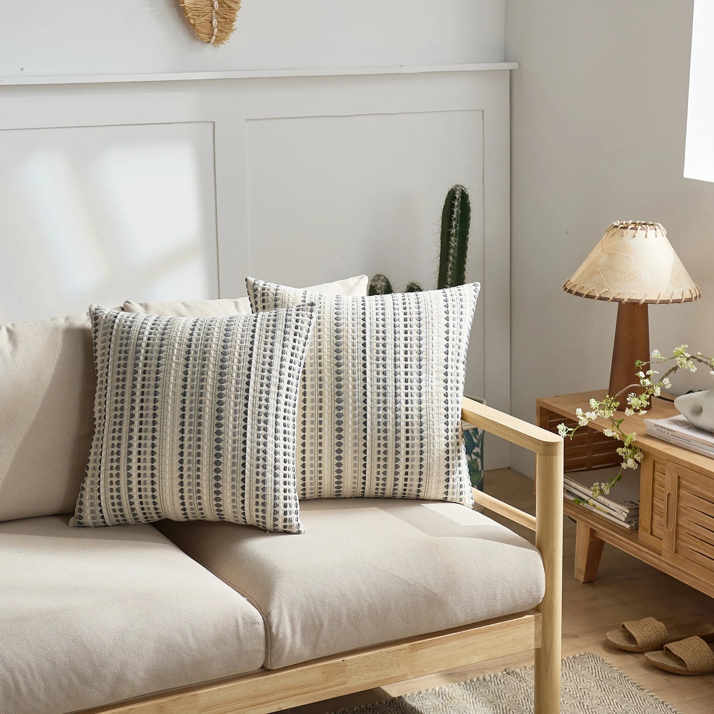 Geometric Cotton Seat &amp; Back Cushion