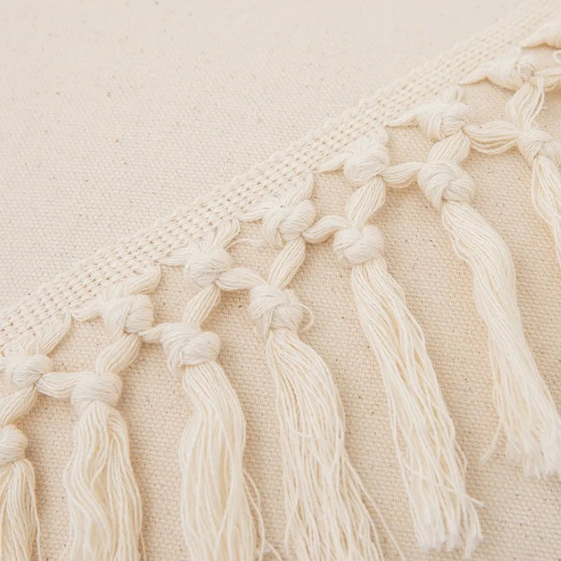 Striped Fringe Pillow Cover – Cotton &amp; Linen Elegance