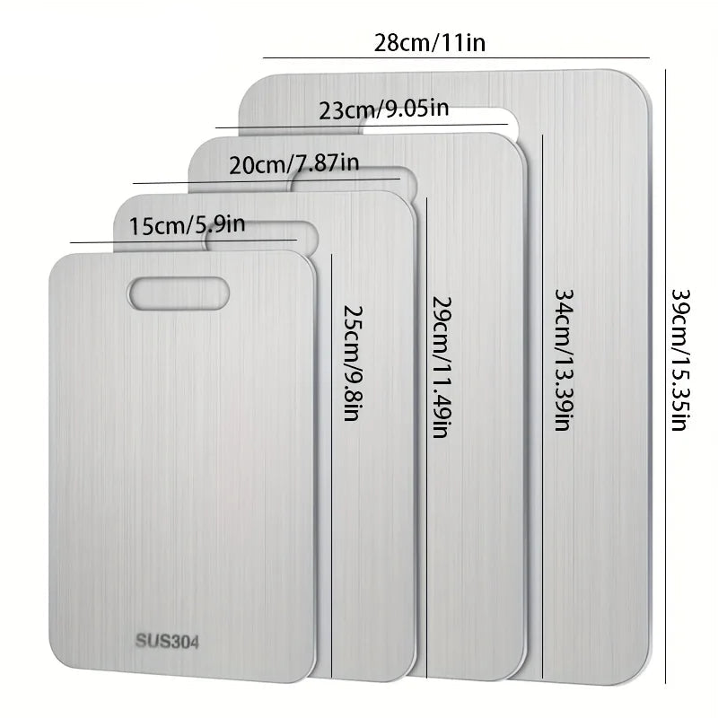 3/4-Piece Stainless Steel Double-Sided Cutting Board Set