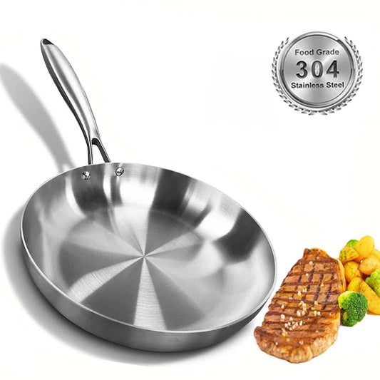 304 Stainless Steel Non-Stick Frying Pan – For Gas &amp; Induction Cookers