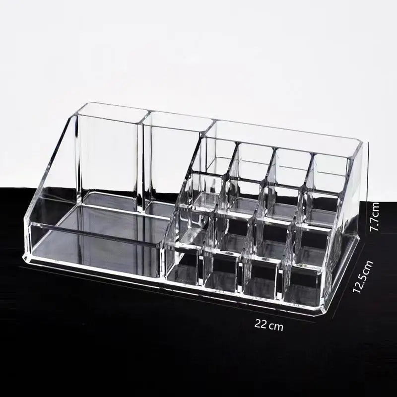 Acrylic Drawer-Style Makeup Brush Organizer – Transparent &amp; Grey