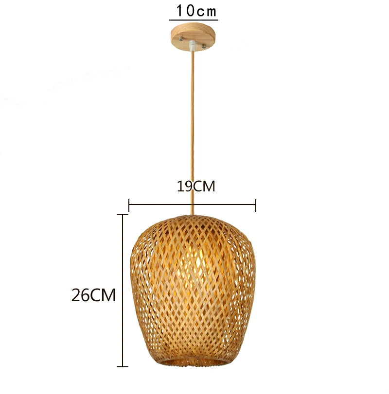 Handwoven Bamboo Pendant Light – Hanging Lamp