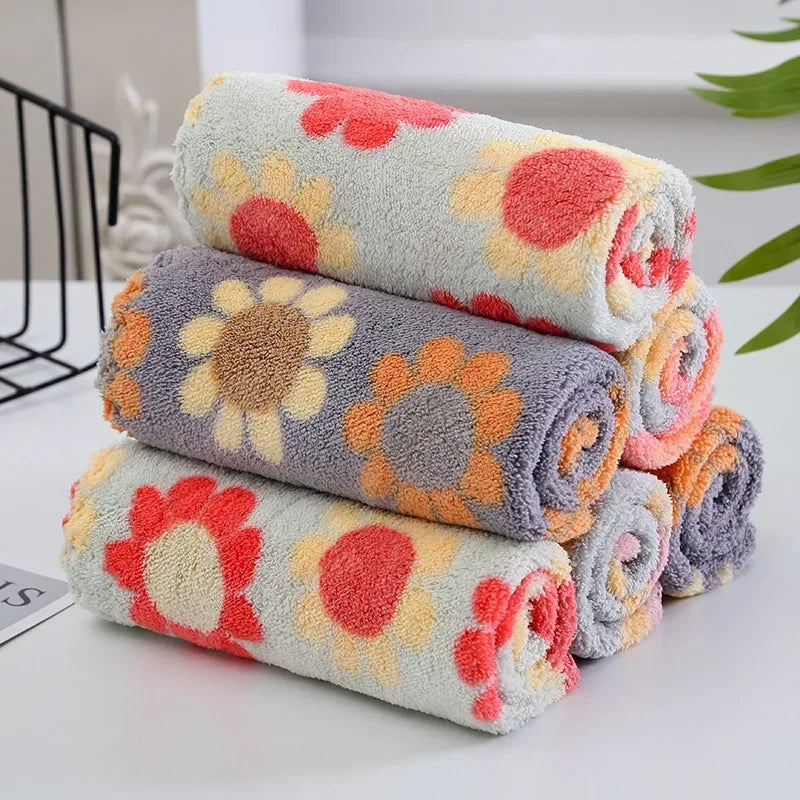 Sunflower Print Kitchen Dishcloths – Set of 4