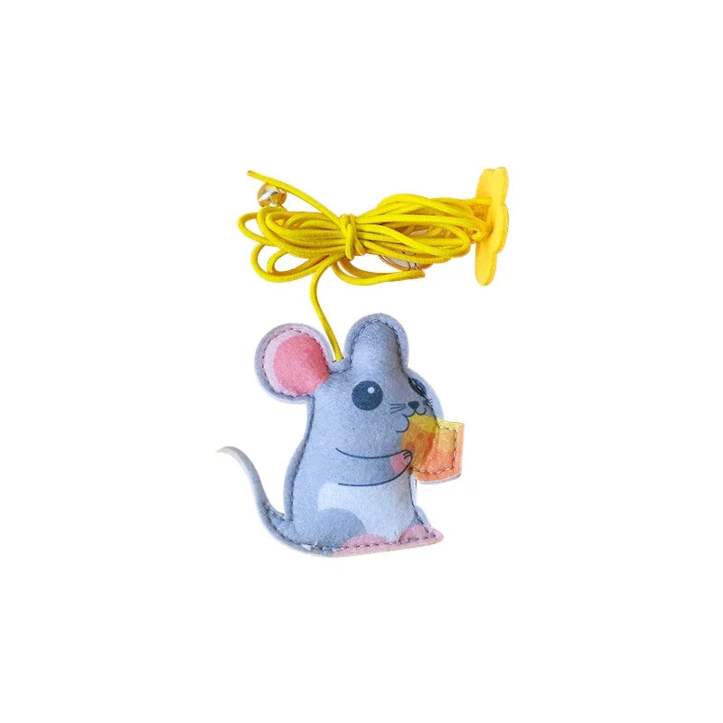 Interactive Hanging Feather Cat Toy – Elastic Rope Play Kit