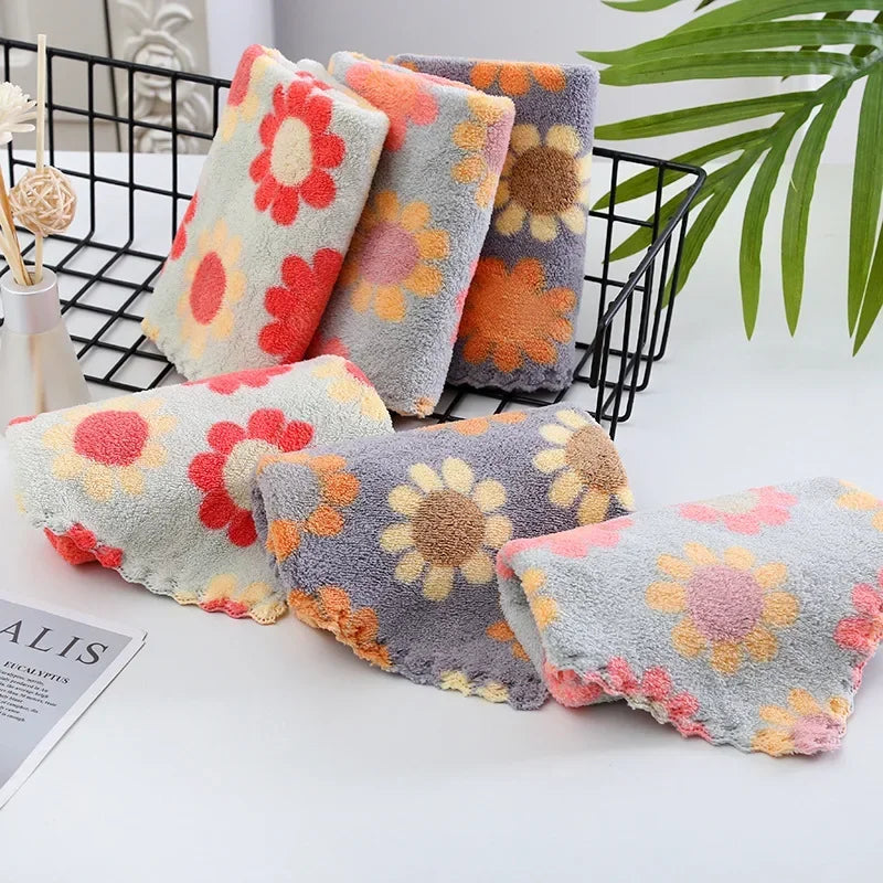 Sunflower Print Kitchen Dishcloths – Set of 4