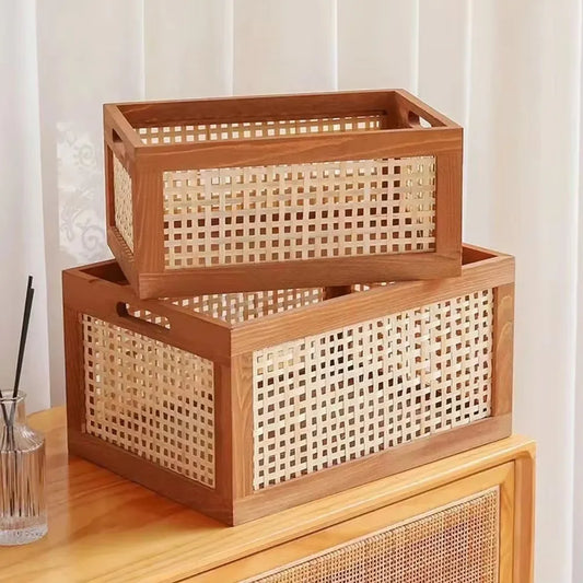 Bamboo Rattan Storage Basket