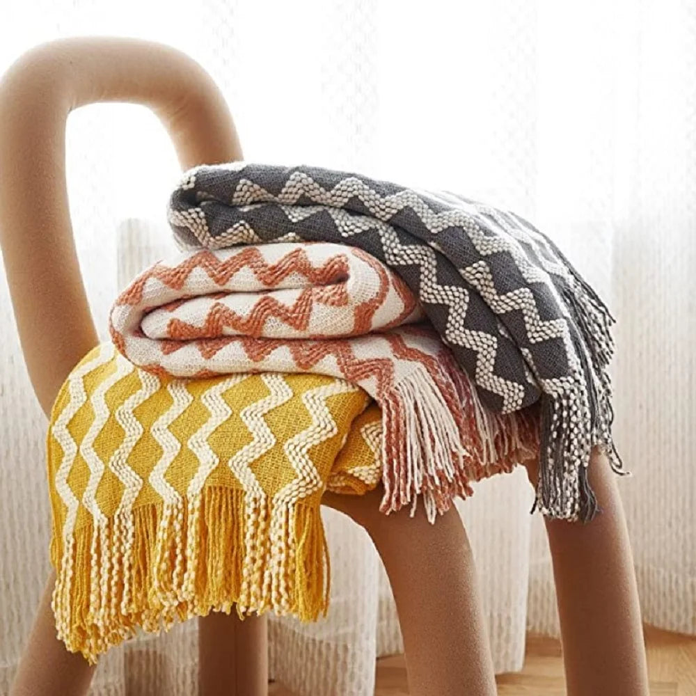 Cozy Knit Throw Blanket – Soft, Lightweight &amp; Travel-Friendly