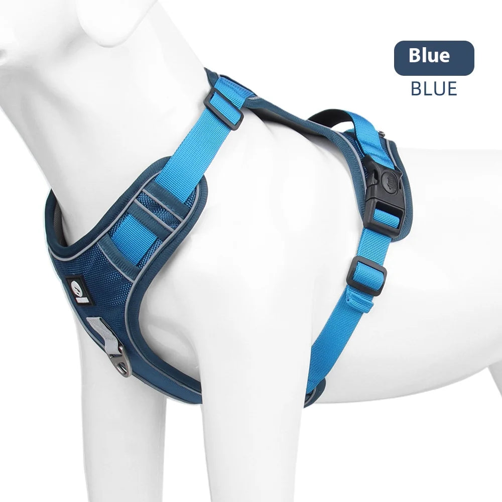Anti-Pull Reflective Dog Harness – Adjustable, Chew-Proof, Durable for Large Dogs