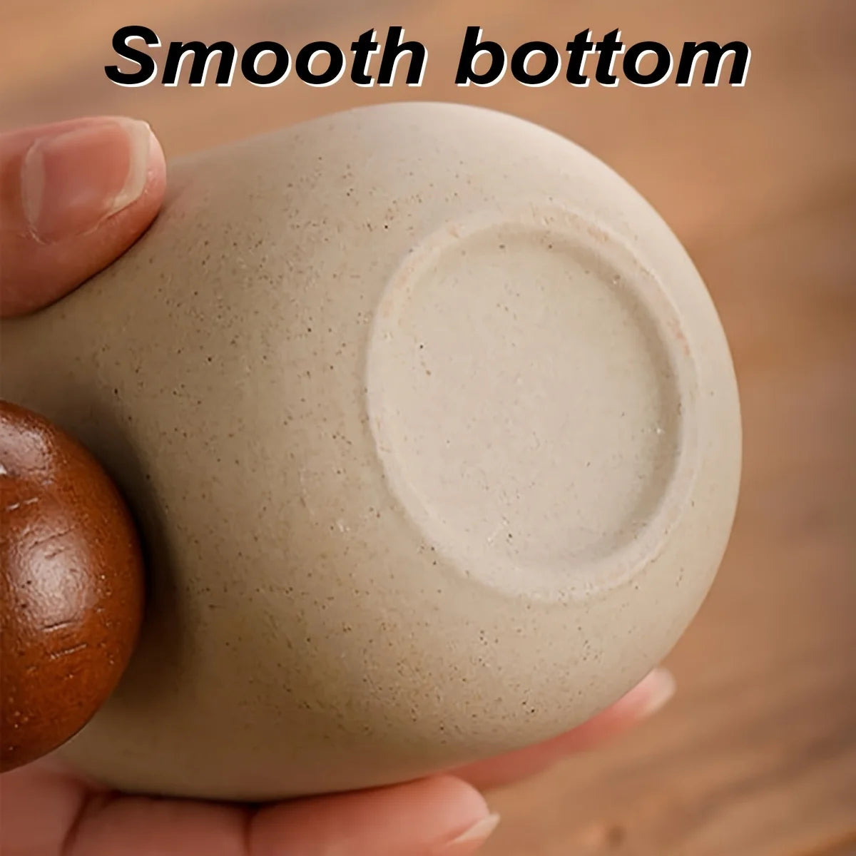 Ceramic Espresso Cup with Wooden Handle – Elegant and Minimalist Design