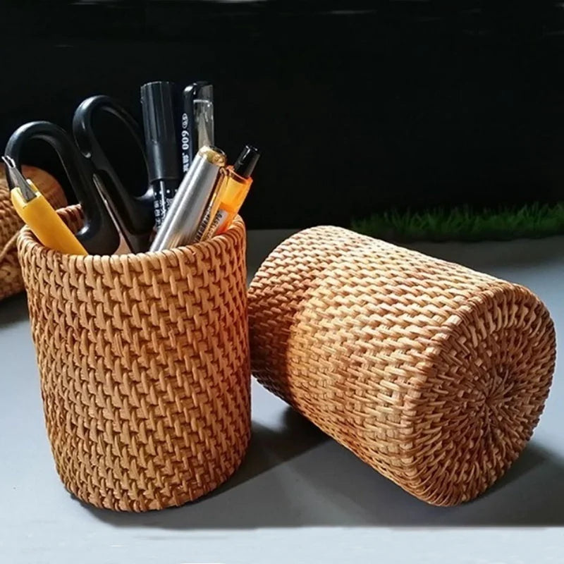 Rattan Storage Basket – Handwoven Autumn Vine Organizer