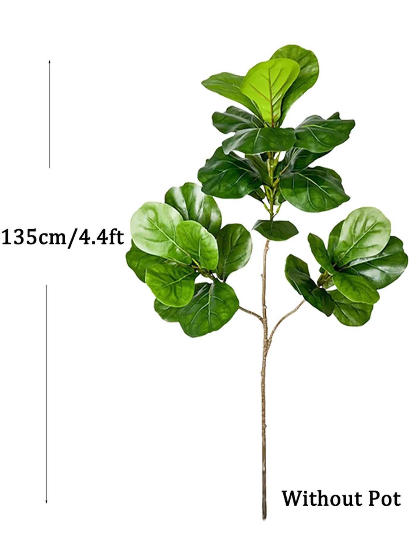 Artificial Fiddle Leaf Ficus Tree – 27.5" to 53" Faux Tropical Floor Plant