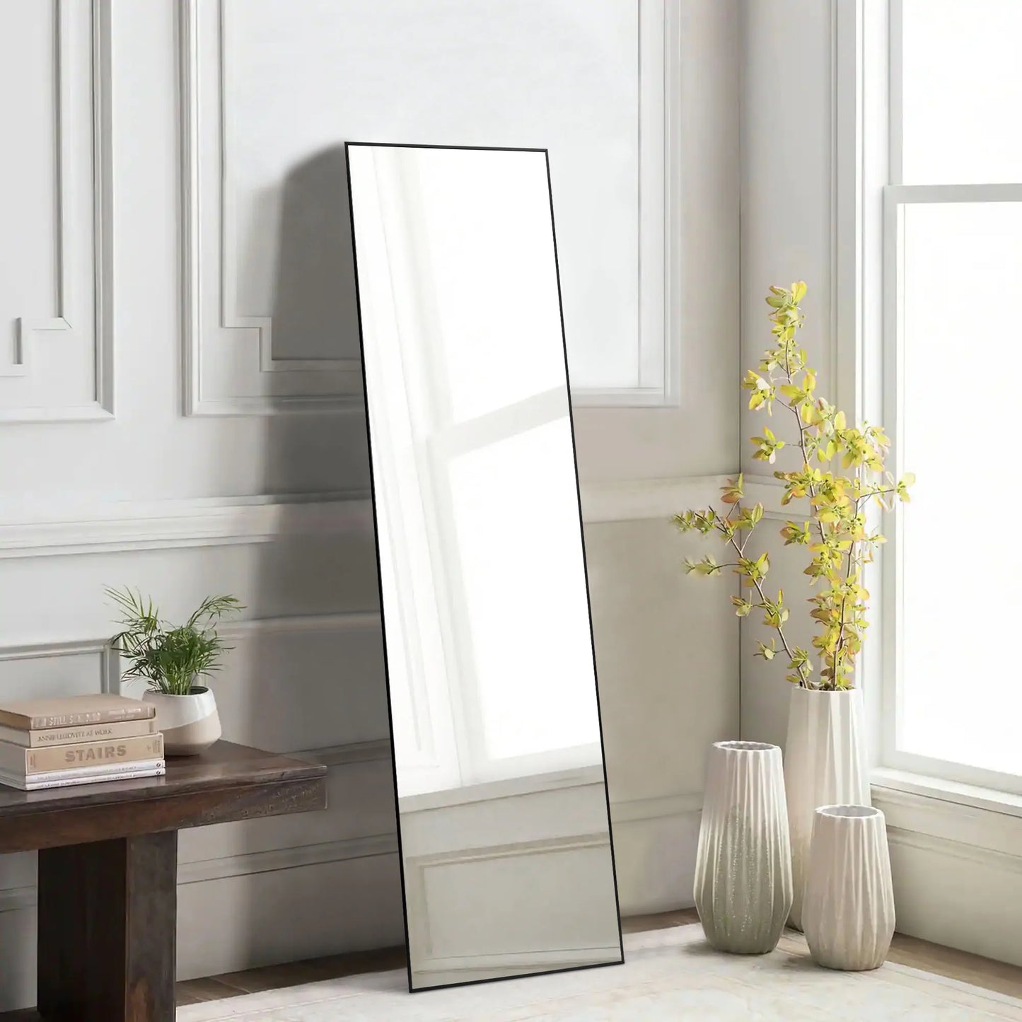 Full Length Standing Mirror – Minimalist Aluminum Frame, 64”x21”