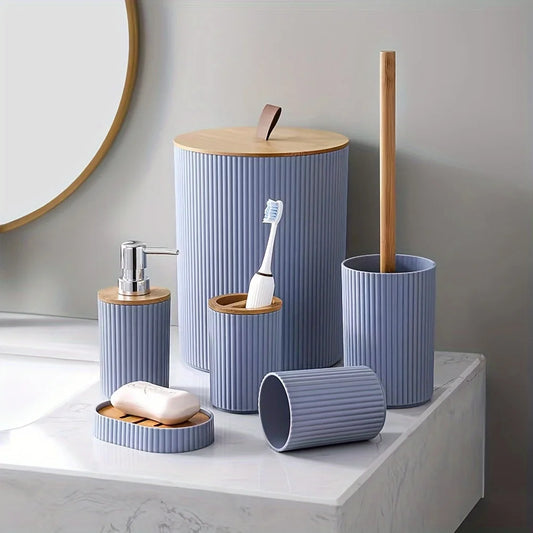 6-Piece Plastic Bathroom Accessories Set