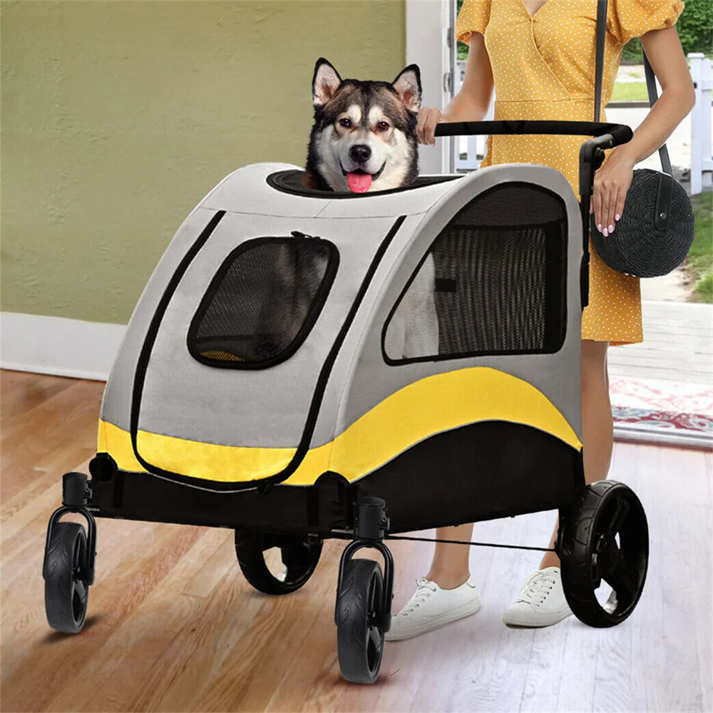 Foldable Large Pet Stroller for Medium and Large Dogs