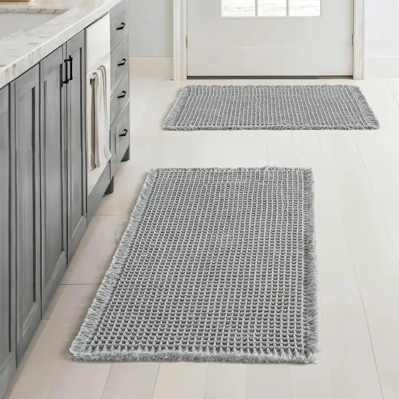 2-Piece Non-Slip Absorbent Floor Mat Set for Bathroom & Home