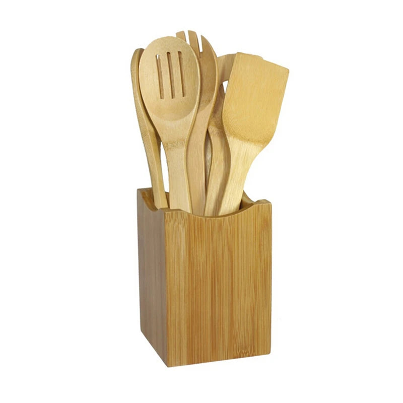 6-Piece Bamboo Kitchen Utensil Set – Eco-Friendly &amp; Durable
