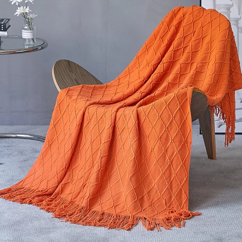 Cozy Knit Throw Blanket – Soft, Lightweight &amp; Travel-Friendly