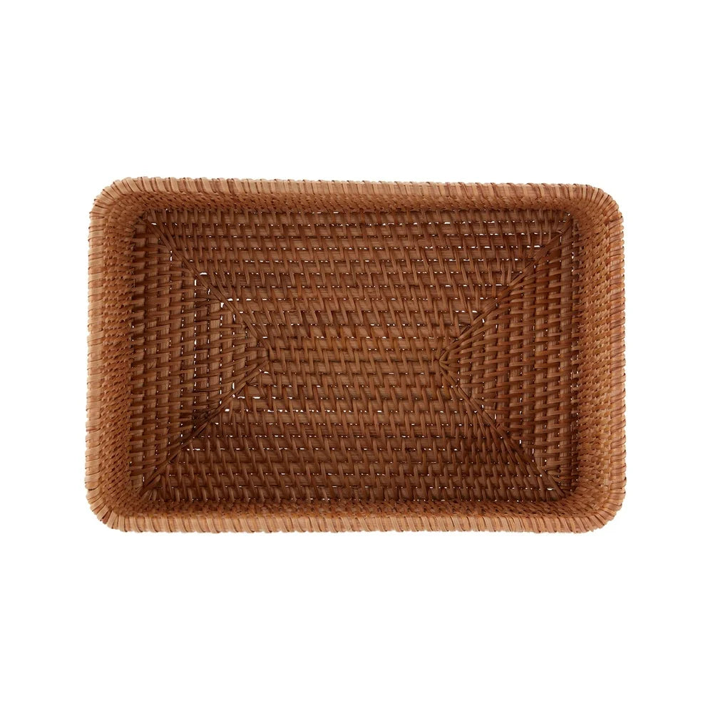 Handwoven Rattan Bathroom Organizer Basket