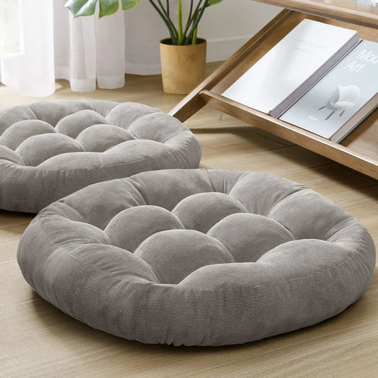 Round Floor Seat Cushion – Corduroy Comfort with Pearl Cotton Filling