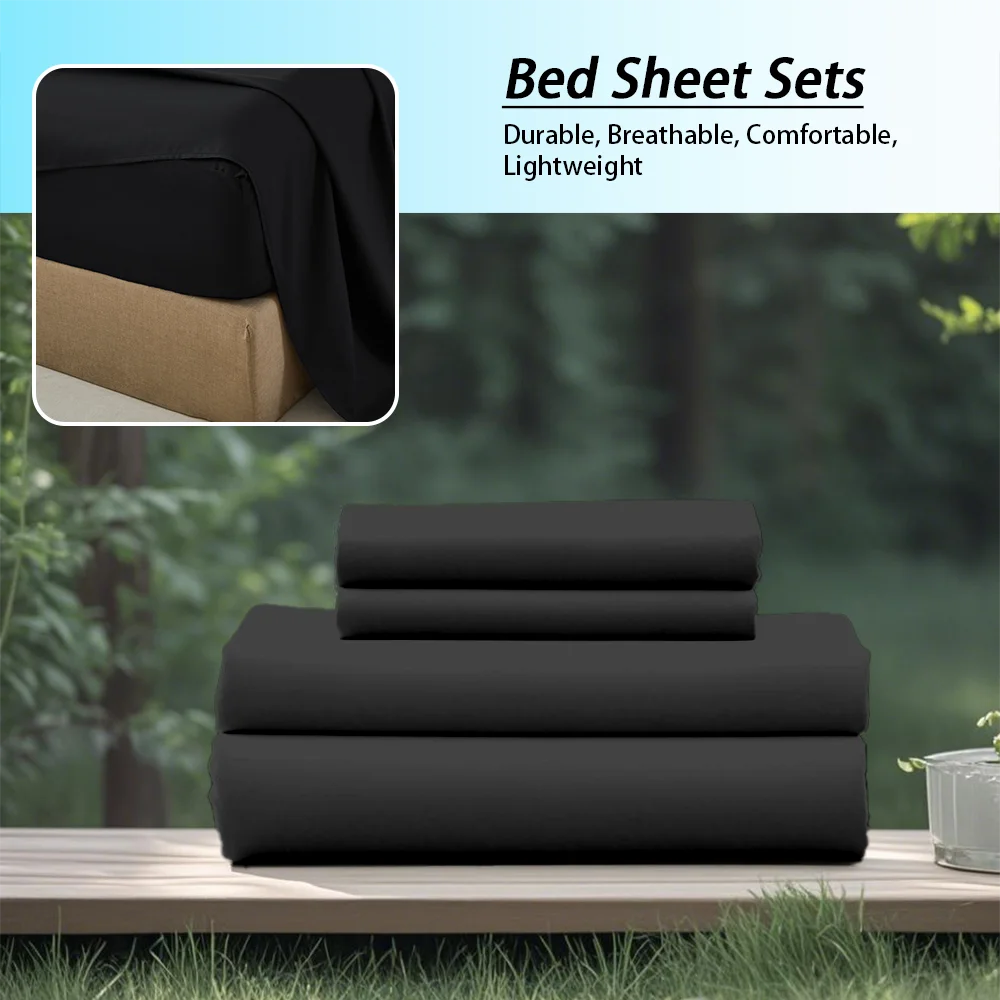 Ultra Soft Microfiber Bedding Set – 4 Piece Solid Color Comforter Set