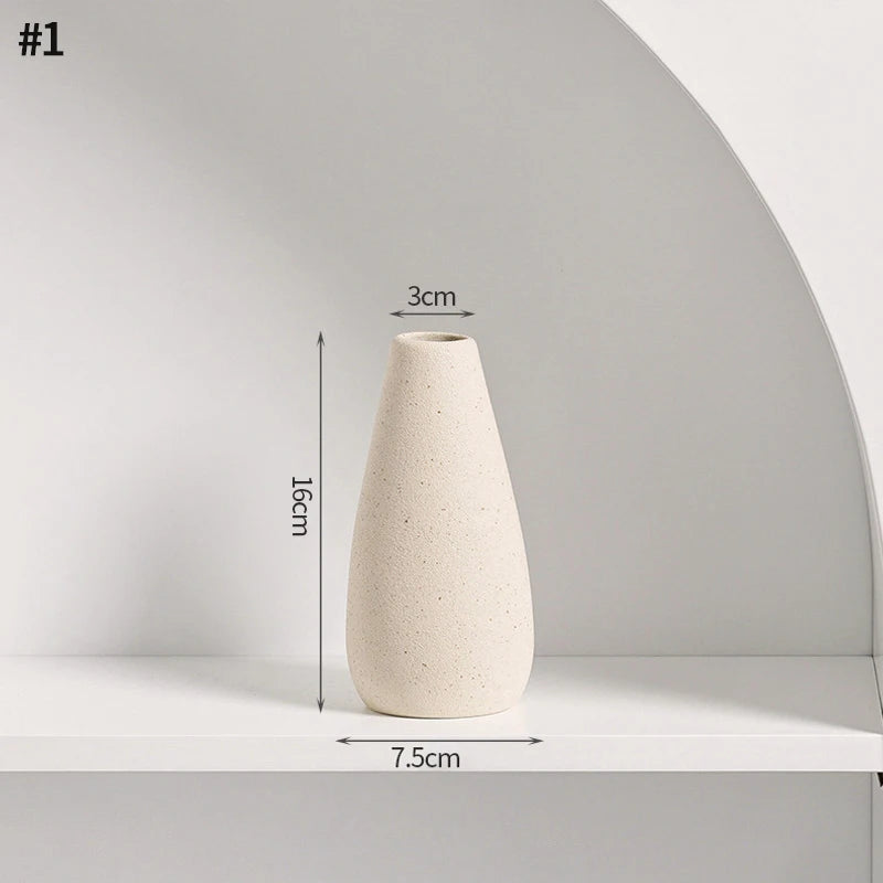 Minimalist Ceramic Vase – Frosted Nordic Style for Home Decor