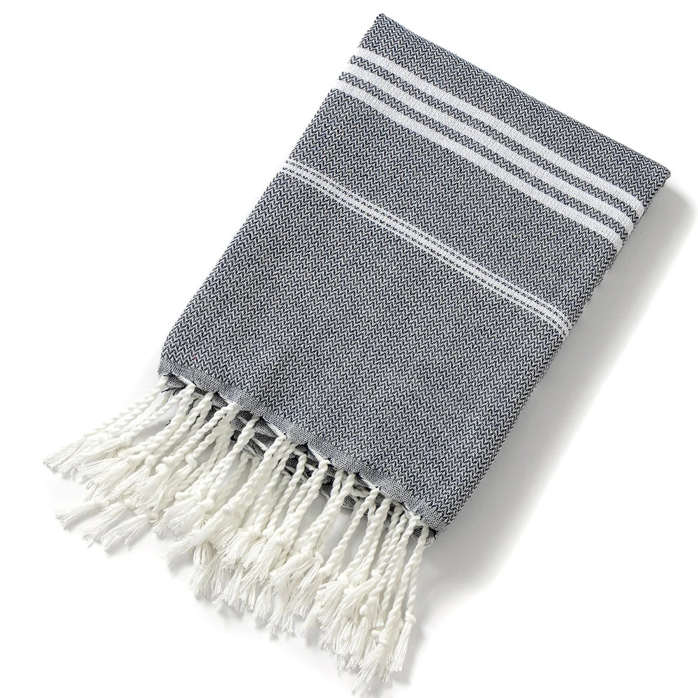 Striped Christmas Beach Towel – Soft, Quick-Absorbent &amp; Machine Washable