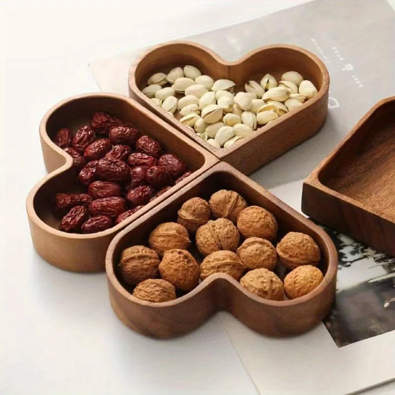 Walnut Wooden Fruit Box – Handcrafted Storage Tray for Snacks &amp; Food