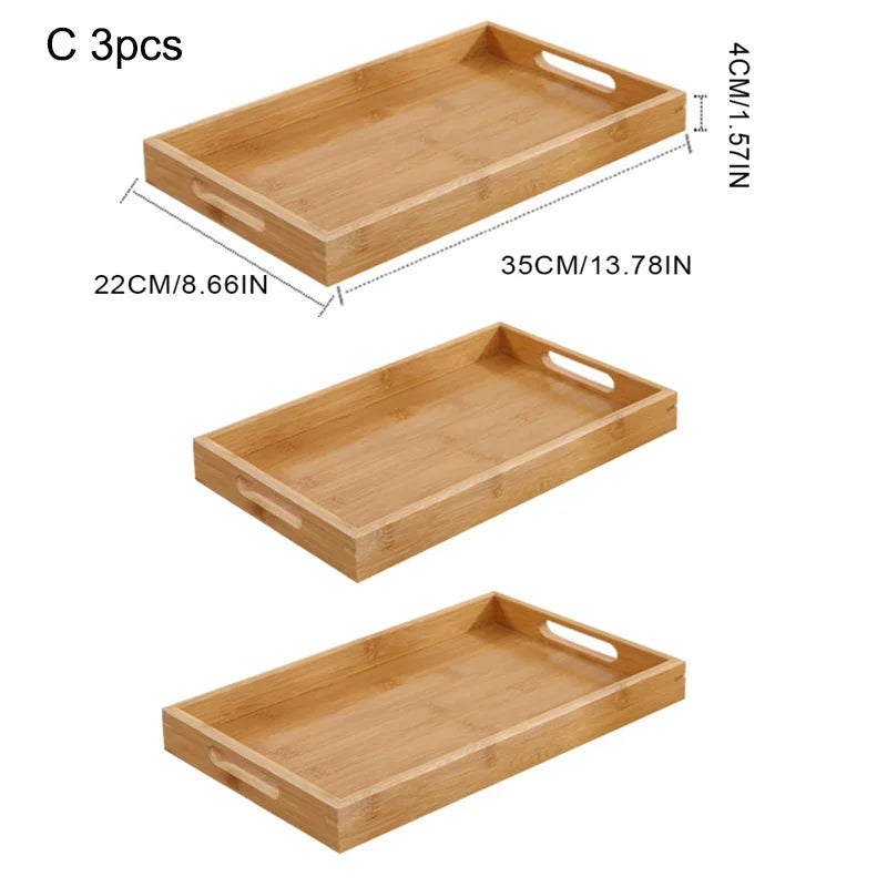 Natural Bamboo Wooden Serving Tray