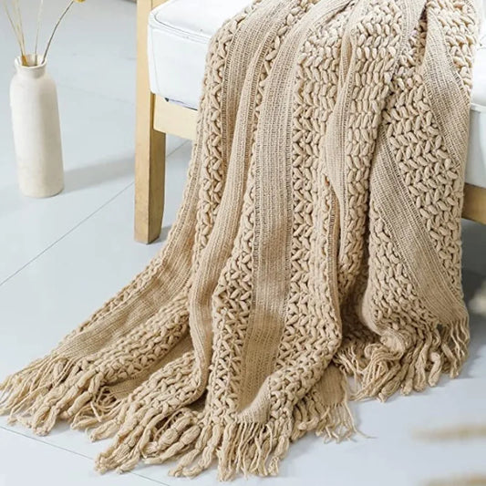 Soft Acrylic Knit Throw Blanket