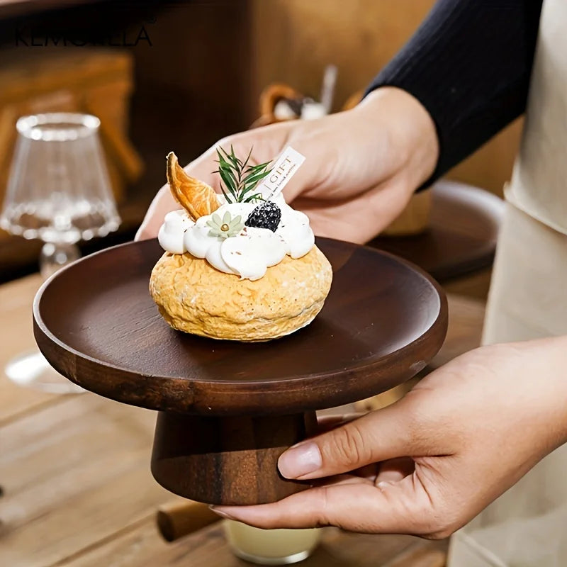 Wooden Cake &amp; Snack Storage Box with Glass Lid